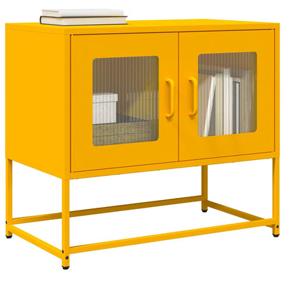 Tv-meubel 68x39x60,5 cm koudgewalst staal mosterdgeel