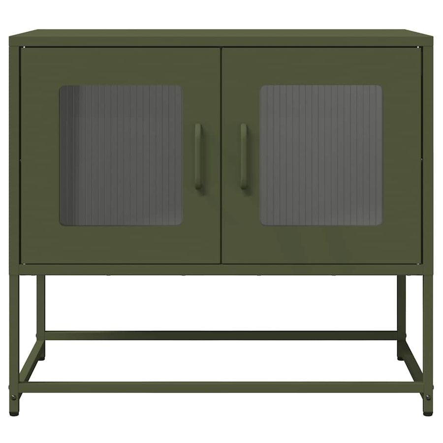 Tv-meubel 68x39x60,5 cm koudgewalst staal olijfgroen