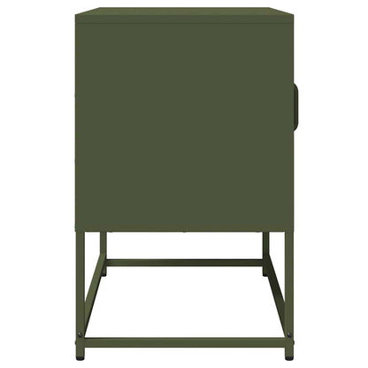Tv-meubel 68x39x60,5 cm koudgewalst staal olijfgroen