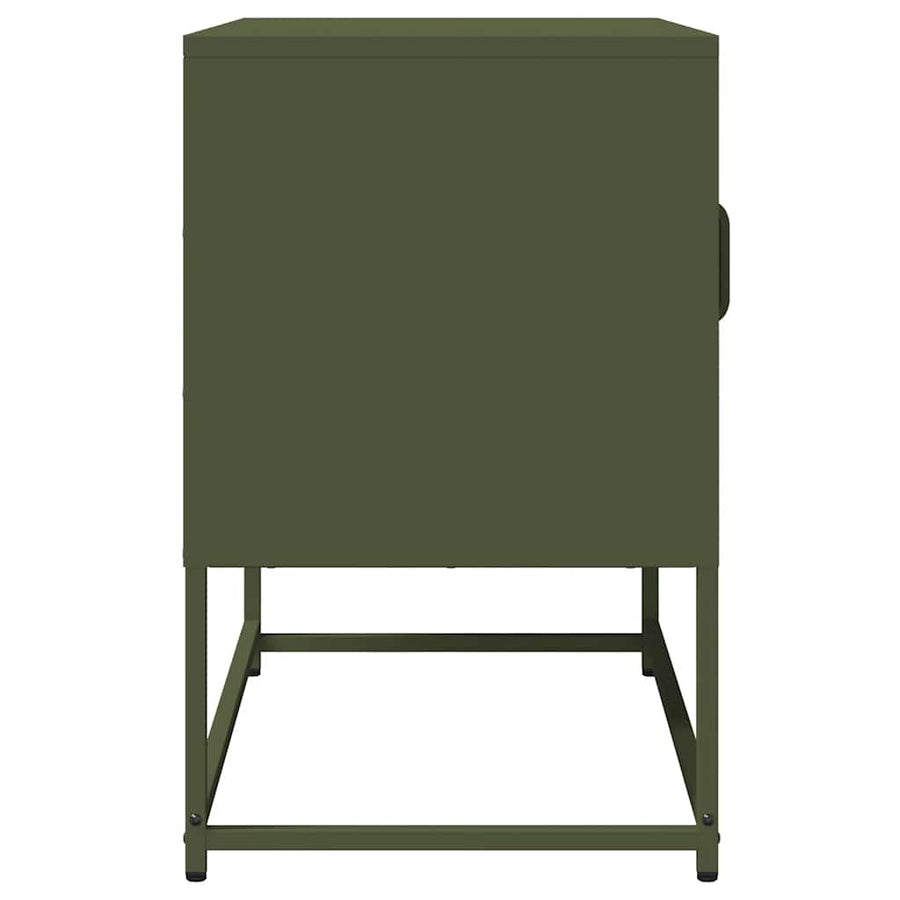 Tv-meubel 68x39x60,5 cm koudgewalst staal olijfgroen