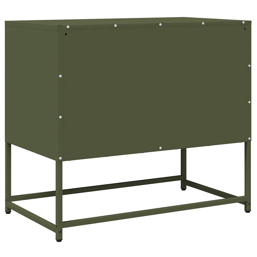 Tv-meubel 68x39x60,5 cm koudgewalst staal olijfgroen