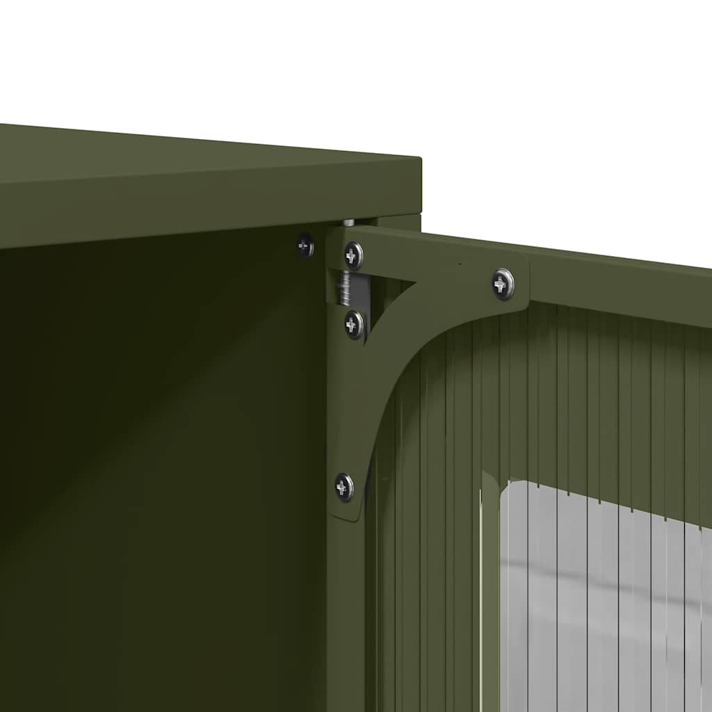 Tv-meubel 68x39x60,5 cm koudgewalst staal olijfgroen