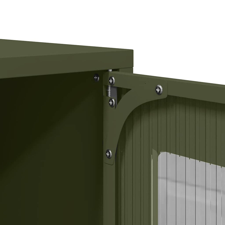 Tv-meubel 68x39x60,5 cm koudgewalst staal olijfgroen