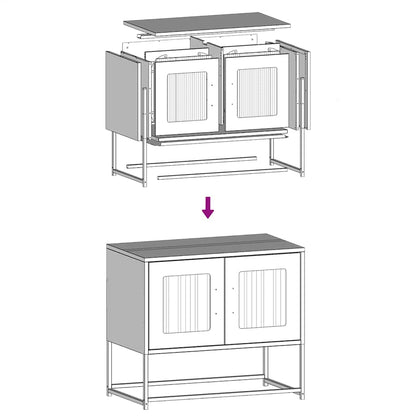 Tv-meubel 68x39x60,5 cm koudgewalst staal olijfgroen