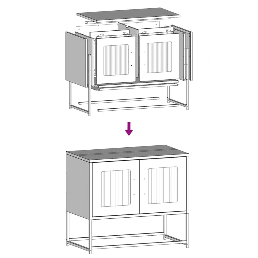 Tv-meubel 68x39x60,5 cm koudgewalst staal olijfgroen