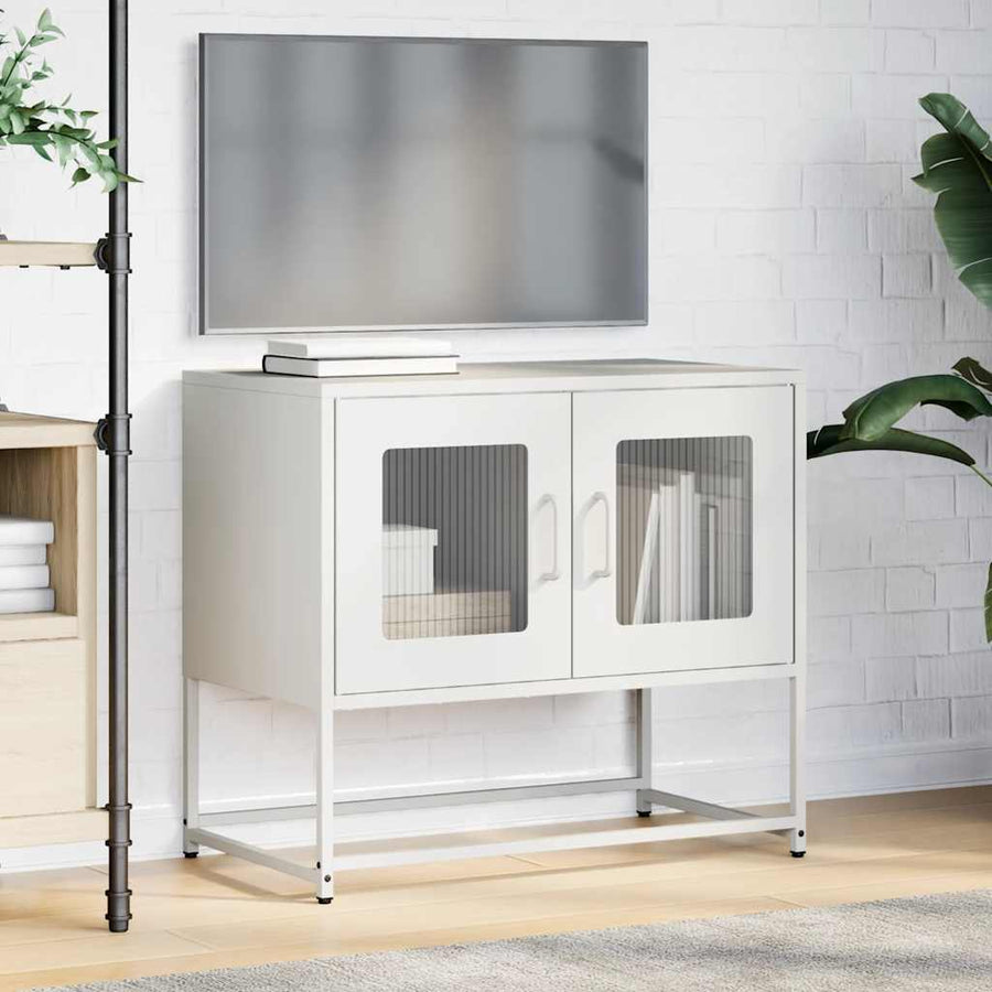 Tv-meubel 68x39x60,5 cm koudgewalst staal wit
