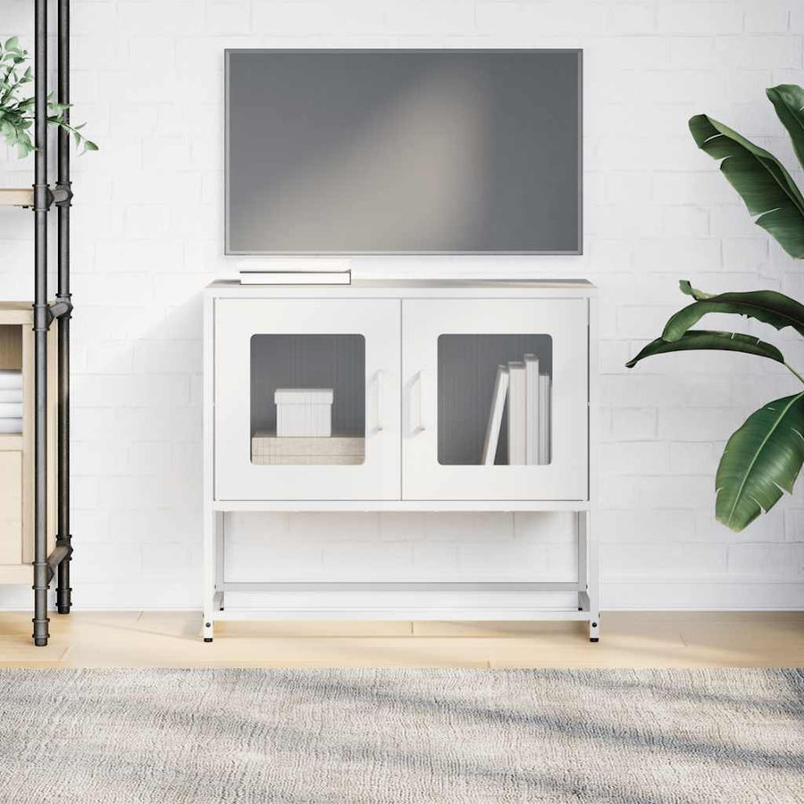 Tv-meubel 68x39x60,5 cm koudgewalst staal wit