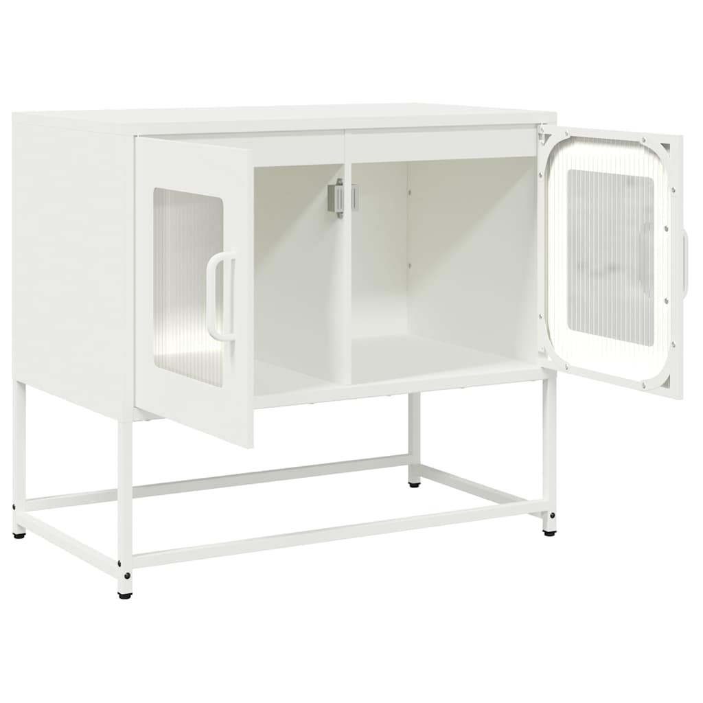 Tv-meubel 68x39x60,5 cm koudgewalst staal wit