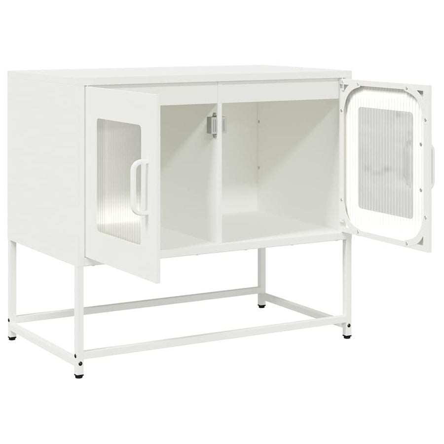 Tv-meubel 68x39x60,5 cm koudgewalst staal wit