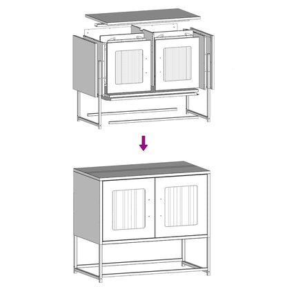Tv-meubel 68x39x60,5 cm koudgewalst staal wit