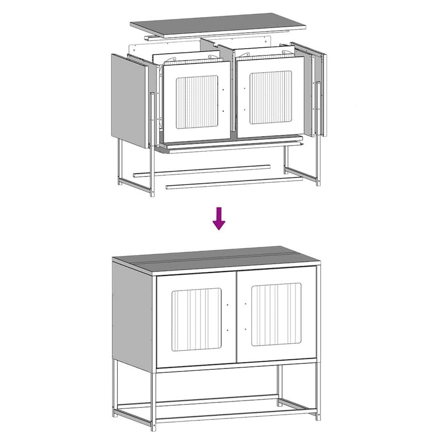 Tv-meubel 68x39x60,5 cm koudgewalst staal wit