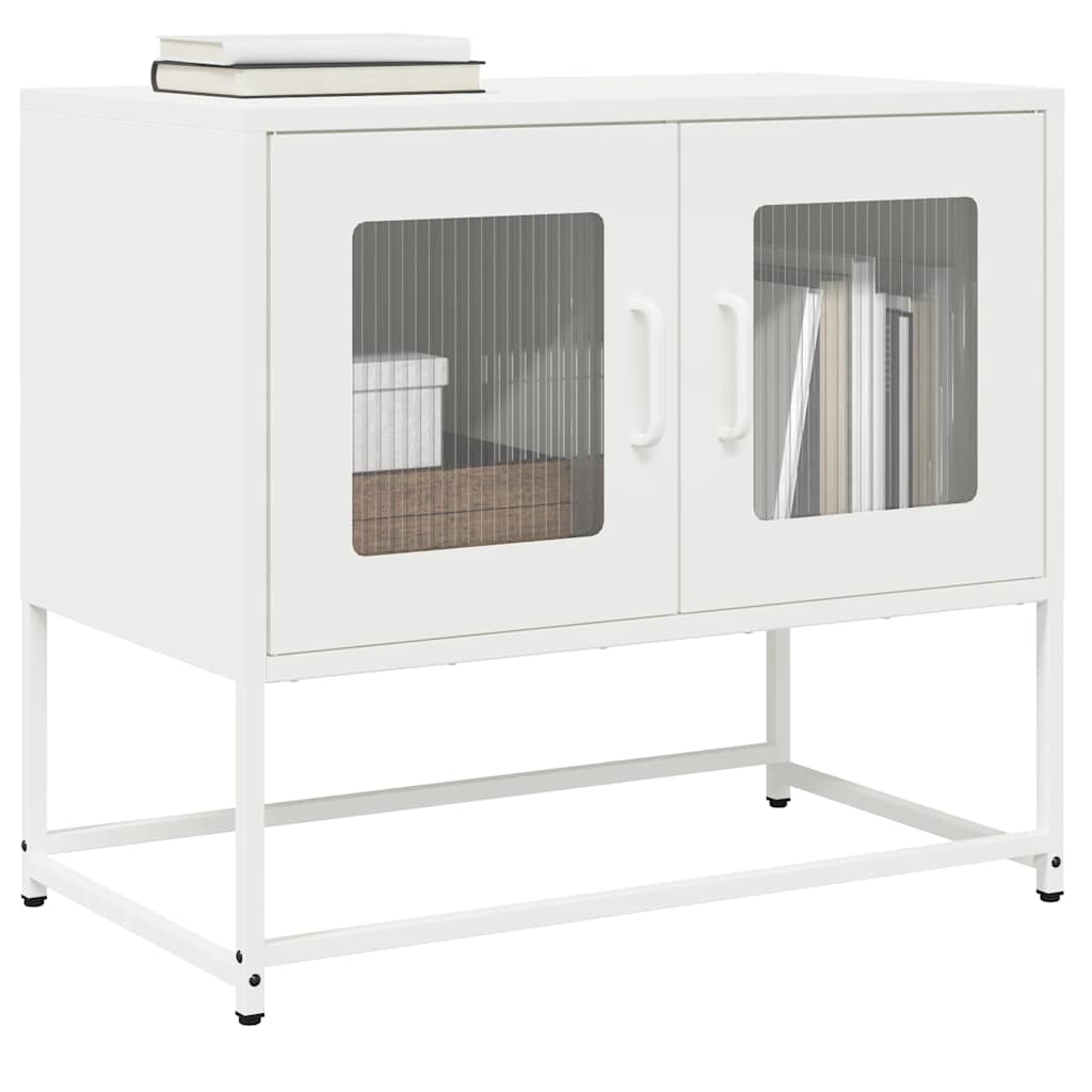 Tv-meubel 68x39x60,5 cm koudgewalst staal wit