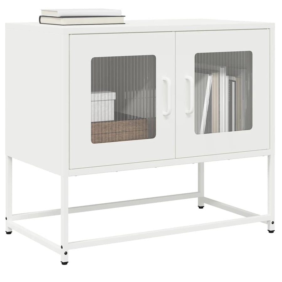 Tv-meubel 68x39x60,5 cm koudgewalst staal wit