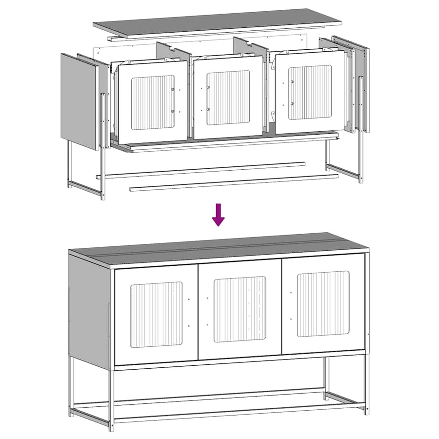 Tv-meubel 100,5x39x60,5 cm koudgewalst staal zwart