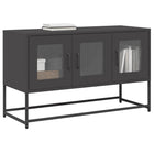 Tv-meubel 100,5x39x60,5 cm staal zwart