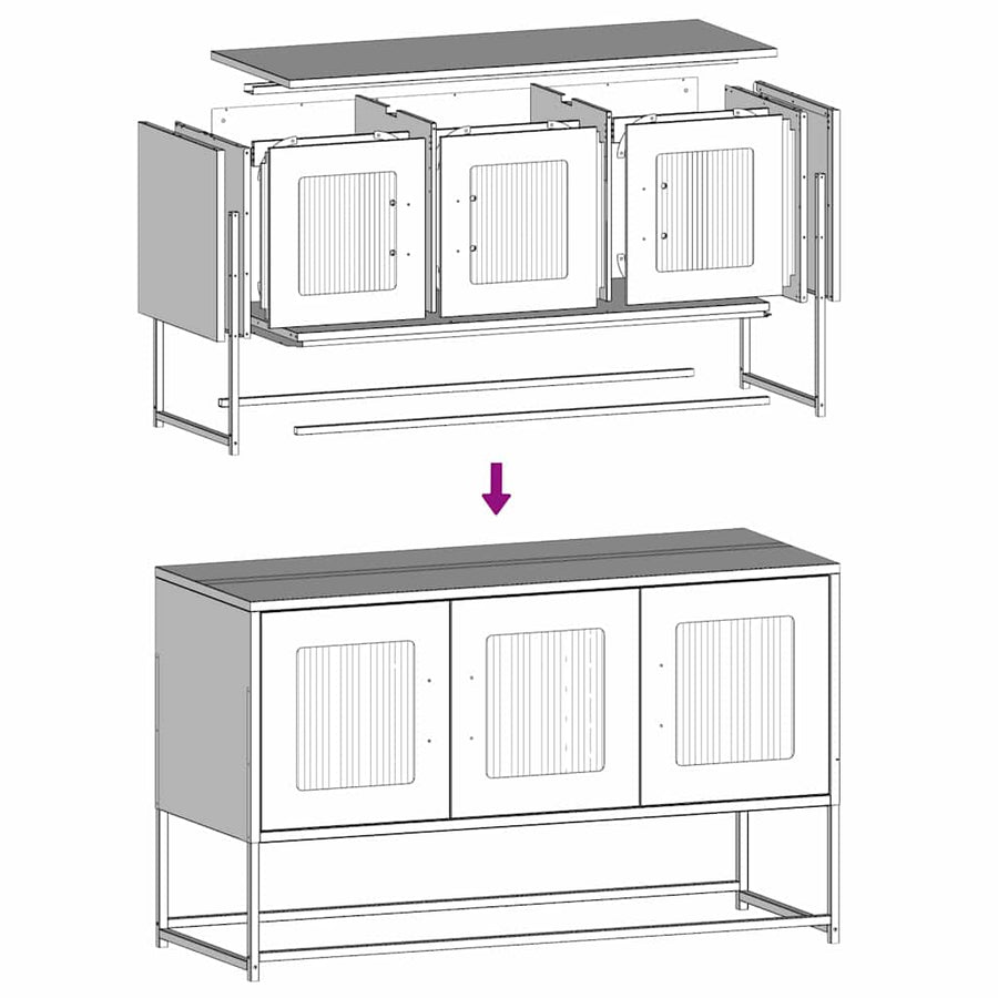 Tv-meubel 100,5x39x60,5 cm koudgewalst staal antracietkleurig