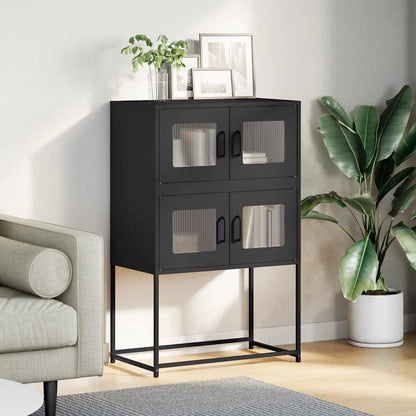 Hoge kast 68x39x107 cm staal zwart