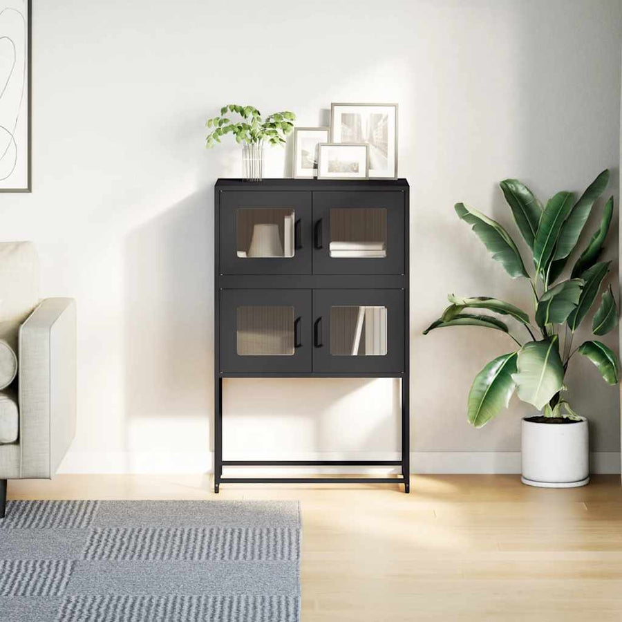 Hoge kast 68x39x107 cm staal zwart