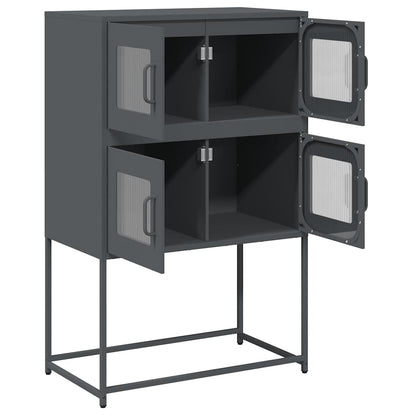 Hoge kast 68x39x107 cm staal antracietkleurig