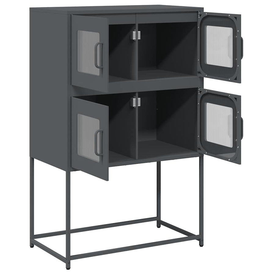 Hoge kast 68x39x107 cm staal antracietkleurig