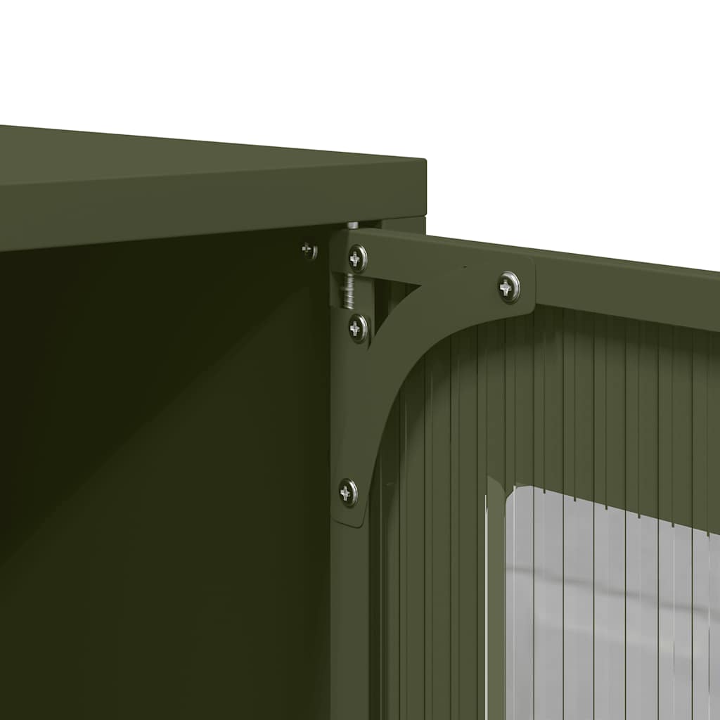 Hoge kast 68x39x107 cm staal olijfgroen