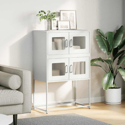 Hoge kast 68x39x107 cm staal wit
