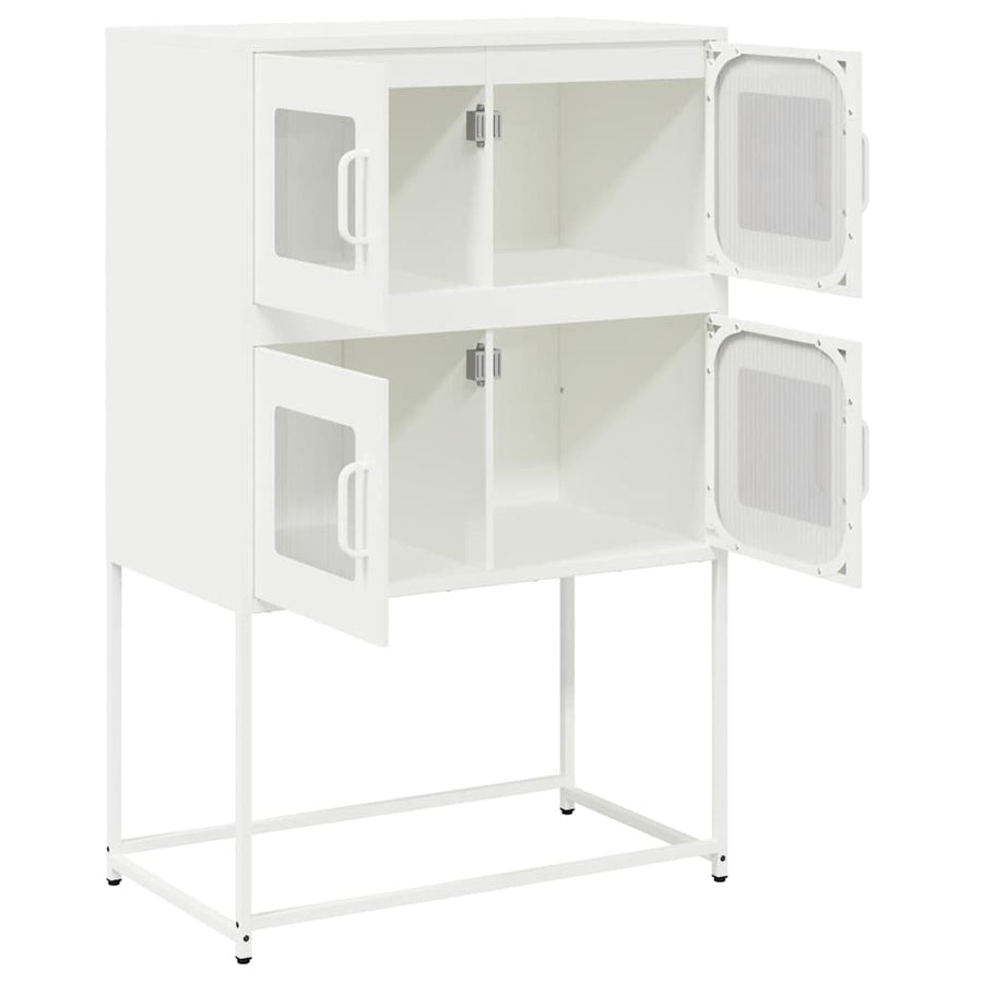 Hoge kast 68x39x107 cm staal wit