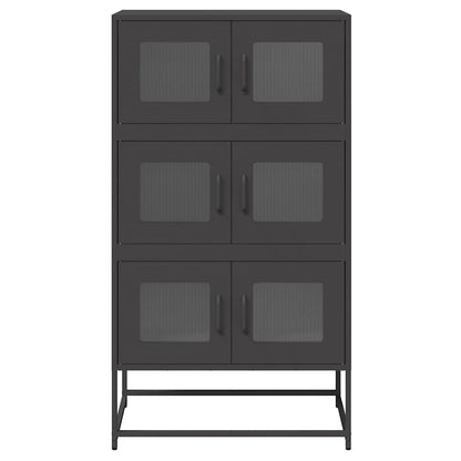Hoge kast 68x39x123 cm staal zwart