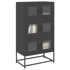 Hoge kast 68x39x123 cm staal zwart muurmontage