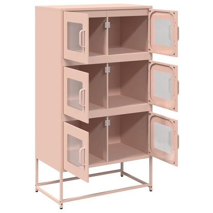 Hoge kast 68x39x123 cm staal roze