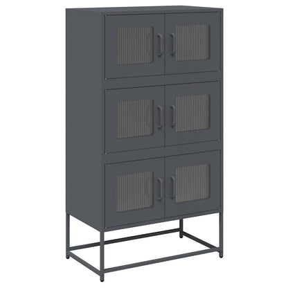 Hoge kast 68x39x123 cm staal antracietkleurig