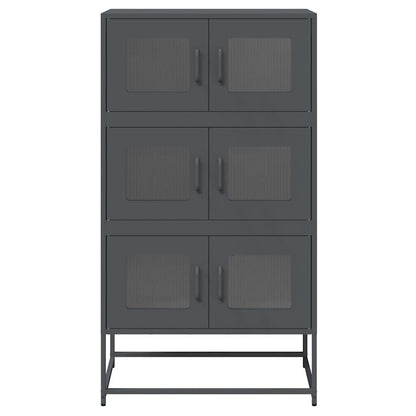 Hoge kast 68x39x123 cm staal antracietkleurig