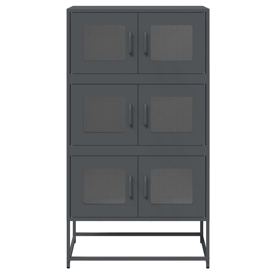 Hoge kast 68x39x123 cm staal antracietkleurig