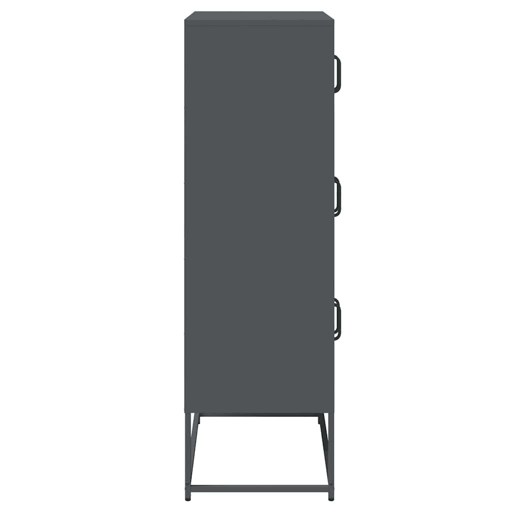 Hoge kast 68x39x123 cm staal antracietkleurig