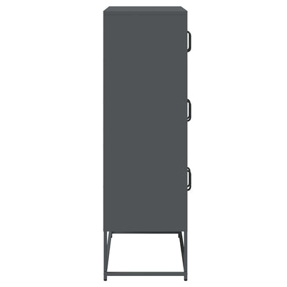 Hoge kast 68x39x123 cm staal antracietkleurig
