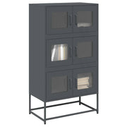 Hoge kast 68x39x123 cm staal antraciet