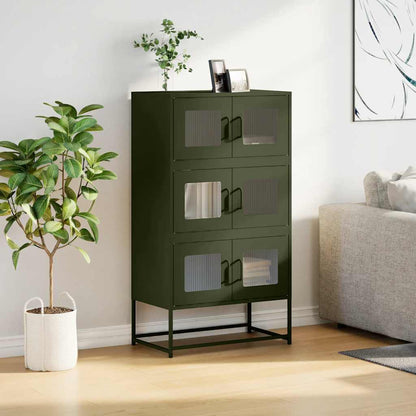 Hoge kast 68x39x123 cm staal olijfgroen