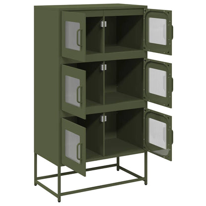Hoge kast 68x39x123 cm staal olijfgroen
