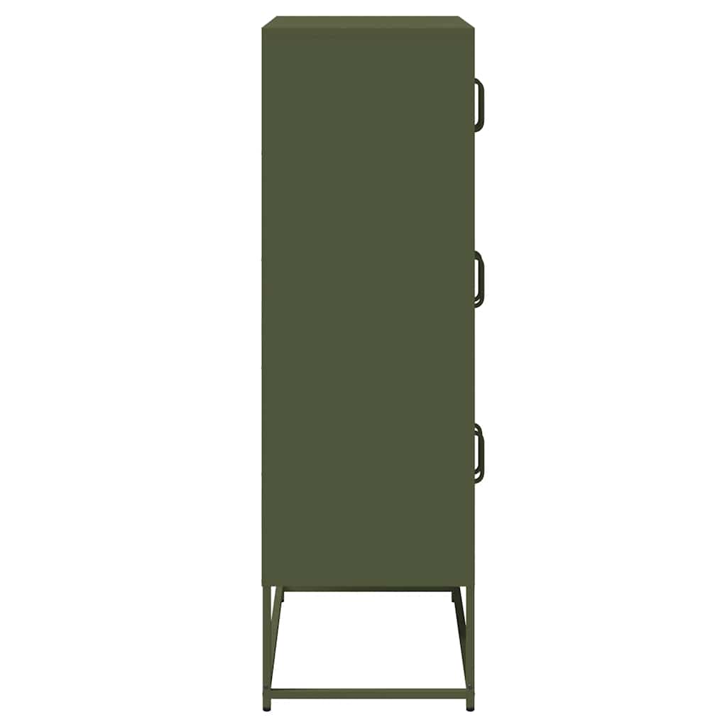 Hoge kast 68x39x123 cm staal olijfgroen