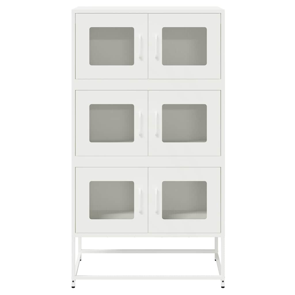 Hoge kast 68x39x123 cm staal wit