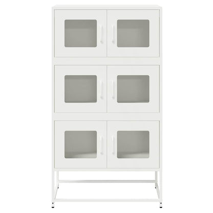 Hoge kast 68x39x123 cm staal wit