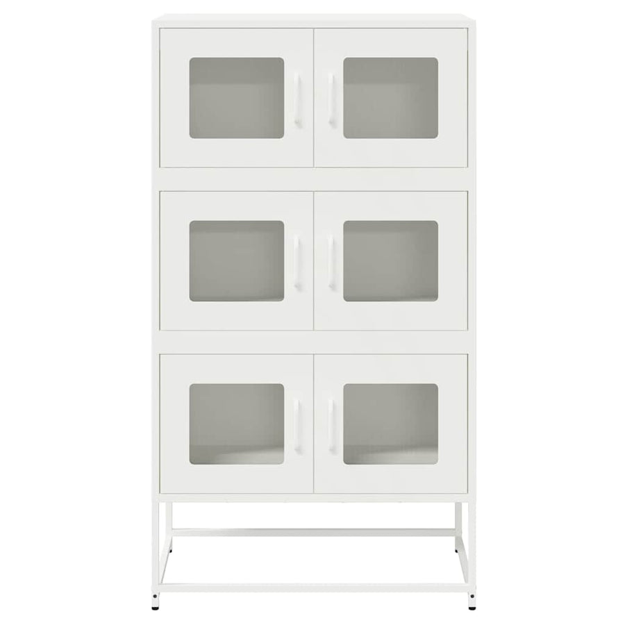 Hoge kast 68x39x123 cm staal wit