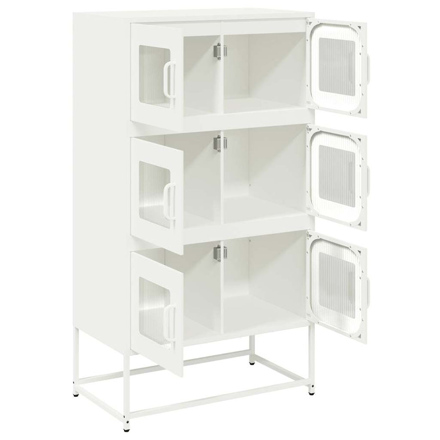Hoge kast 68x39x123 cm staal wit