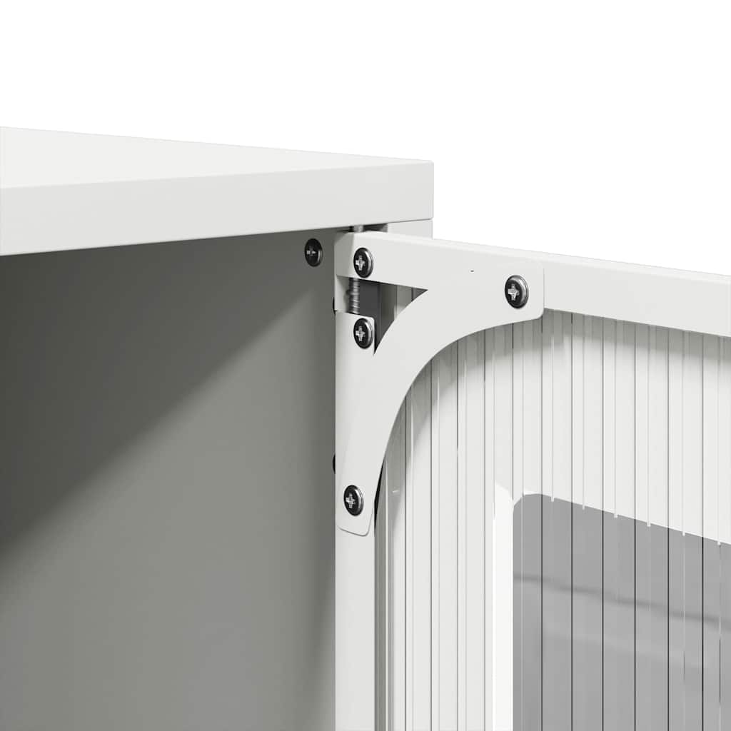 Hoge kast 68x39x123 cm staal wit