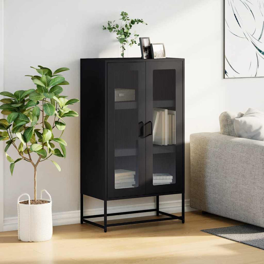 Hoge kast 68x39x123 cm staal zwart