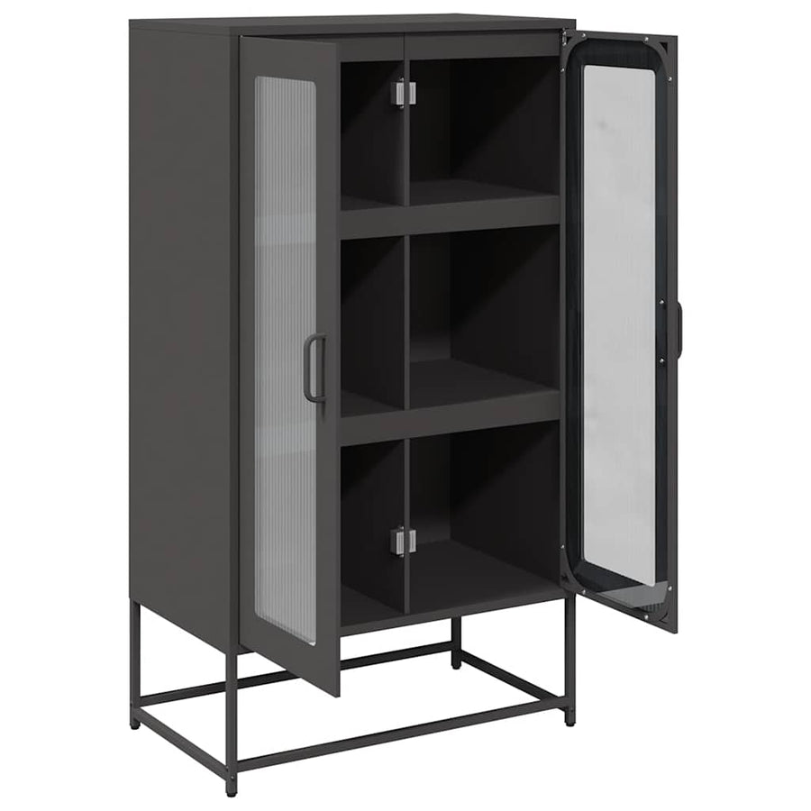 Hoge kast 68x39x123 cm staal zwart