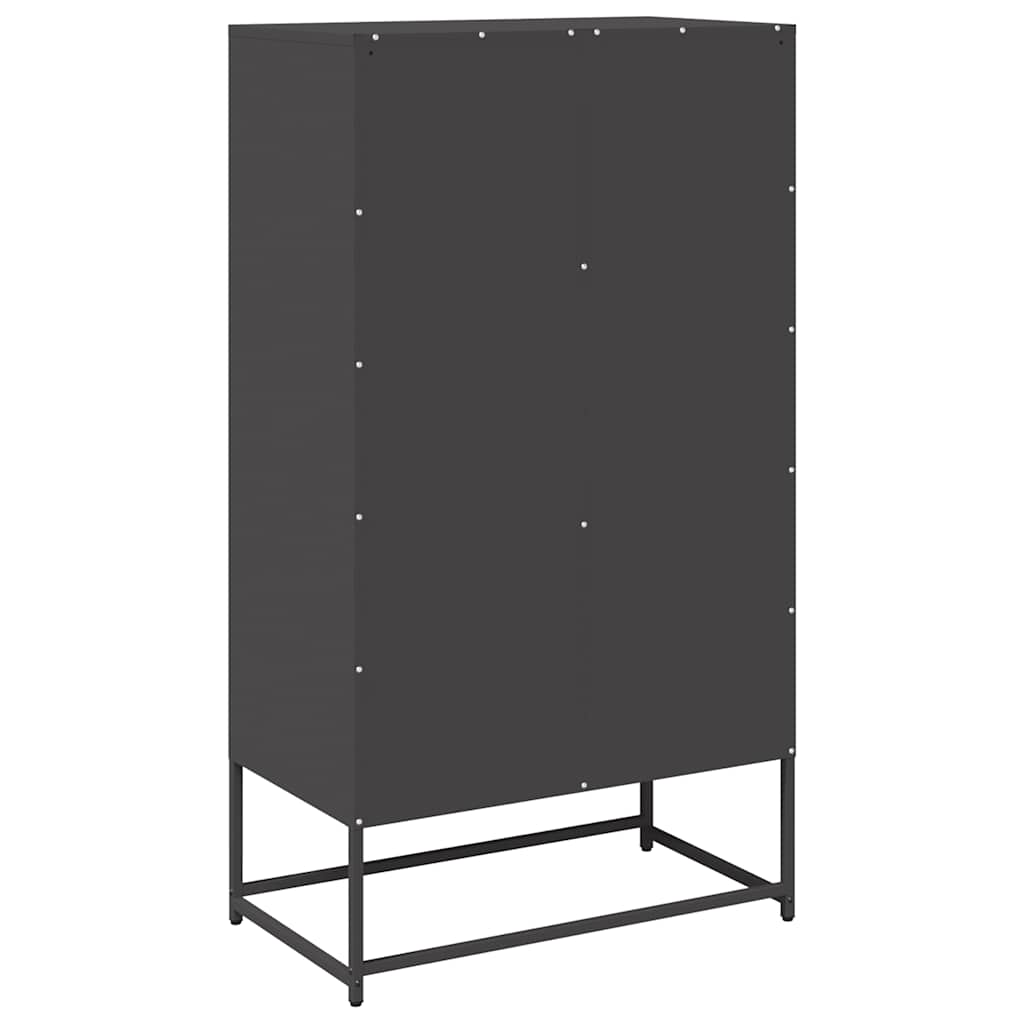 Hoge kast 68x39x123 cm staal zwart