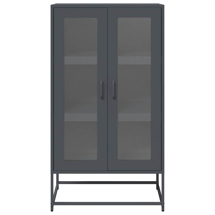 Hoge kast 68x39x123 cm staal antracietkleurig