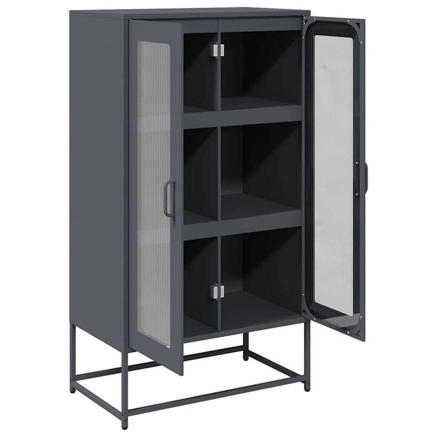 Hoge kast 68x39x123 cm staal antracietkleurig