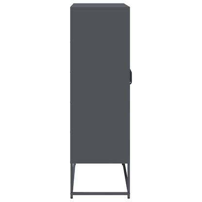Hoge kast 68x39x123 cm staal antracietkleurig